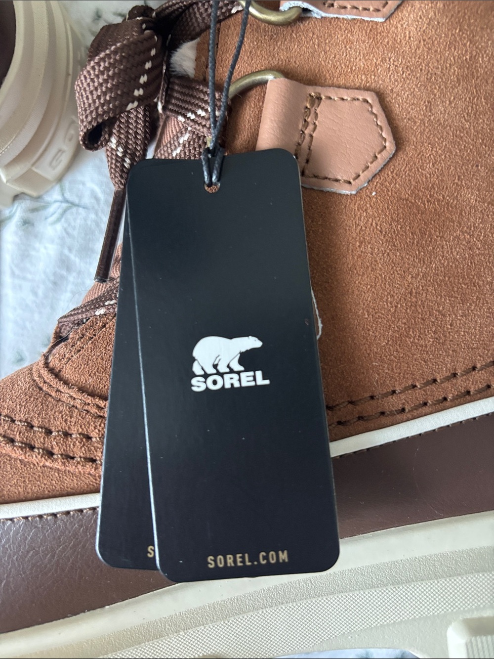 Sorel Brown and Cream Faux-Fur Lace-Up Winter Boots - Picture 6 of 6